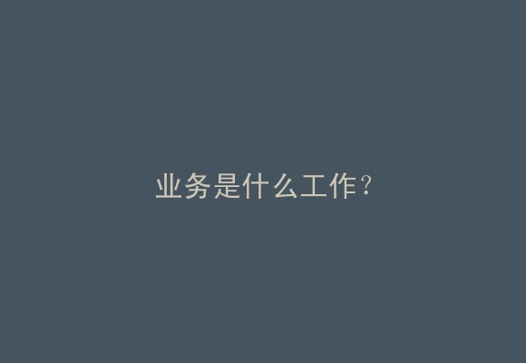 业务是什么工作？