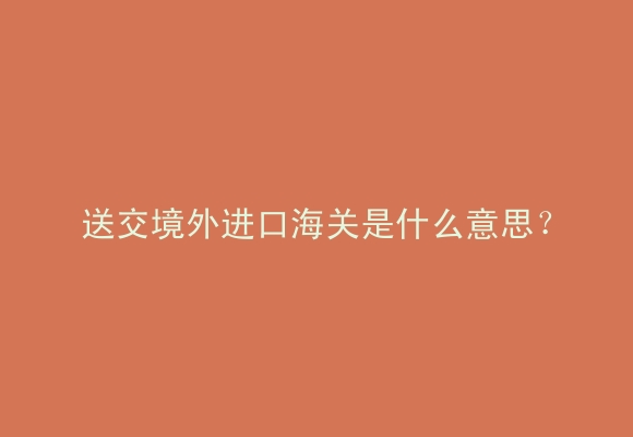 送交境外进口海关是什么意思？