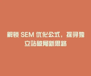 解锁 SEM 优化公式，探寻独立站破局新思路