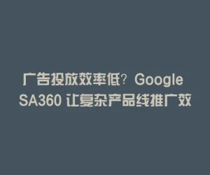 广告投放效率低？Google SA360 让复杂产品线推广效果直接拉满 50%