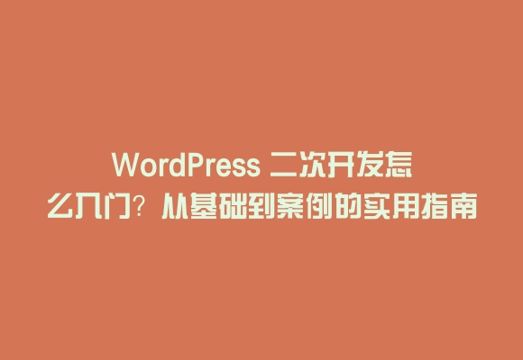Wordpress 二次开发怎么入门？从基础到案例的实用指南