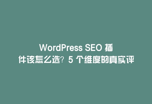 Wordpress seo 插件该怎么选？5 个维度的真实评价帮你判断