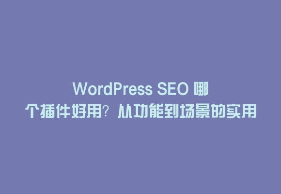 Wordpress seo 哪个插件好用？从功能到场景的实用推荐