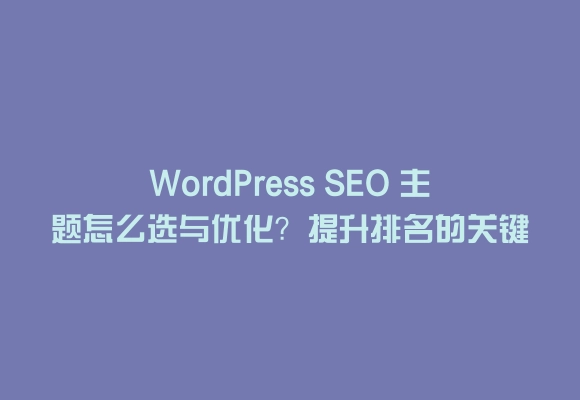 Wordpress seo 主题怎么选与优化？提升排名的关键策略