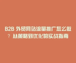 B2B 外贸网站流量推广怎么做？从策略到优化的实战指南