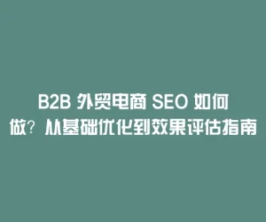 B2B 外贸电商 SEO 如何做？从基础优化到效果评估指南
