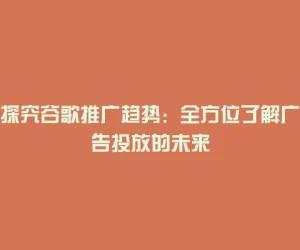 探究谷歌推广趋势：全方位了解广告投放的未来