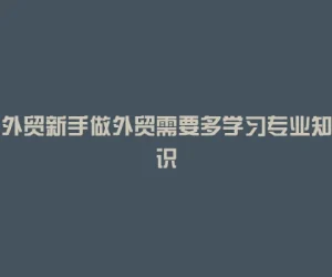 外贸新手做外贸需要多学习专业知识