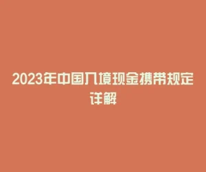 2023年中国入境现金携带规定详解