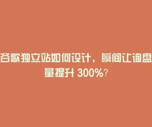 谷歌独立站如何设计，瞬间让询盘量提升 300%？