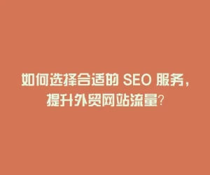 如何选择合适的 SEO 服务，提升外贸网站流量？