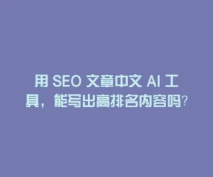 用 SEO 文章中文 AI 工具，能写出高排名内容吗？