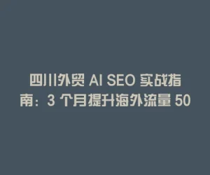 四川外贸 AI SEO 实战指南：3 个月提升海外流量 50% 的秘诀