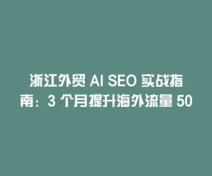 浙江外贸 AI SEO 实战指南：3 个月提升海外流量 50% 的秘诀