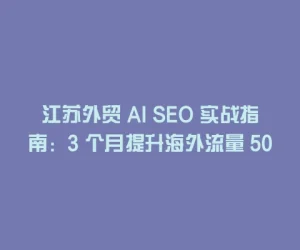 江苏外贸 AI SEO 实战指南：3 个月提升海外流量 50% 的秘诀