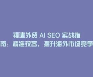 福建外贸 AI SEO 实战指南：精准获客，提升海外市场竞争力