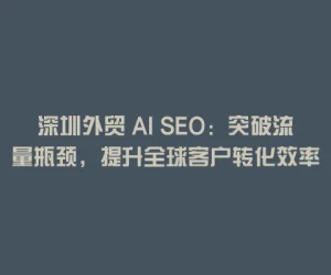 深圳外贸 AI SEO：突破流量瓶颈，提升全球客户转化效率