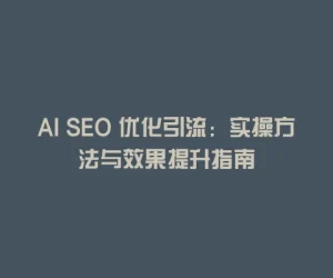 AI SEO 优化引流：实操方法与效果提升指南