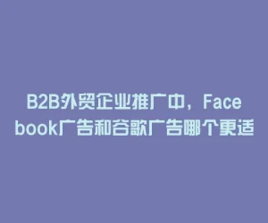 B2B外贸企业推广中，Facebook广告和谷歌广告哪个更适合？