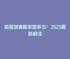 英国增值税率是多少？2023最新解读