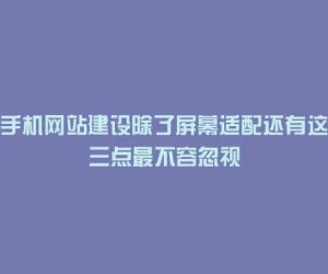 手机网站建设除了屏幕适配还有这三点最不容忽视