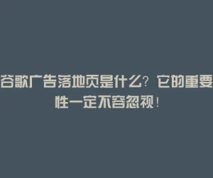 谷歌广告落地页是什么？它的重要性一定不容忽视！