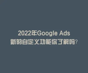 2022年Google Ads新的自定义功能你了解吗？
