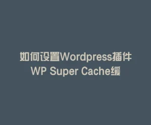 如何设置WordPress插件WP Super Cache缓存加速页面访问
