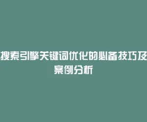 搜索引擎关键词优化的必备技巧及案例分析