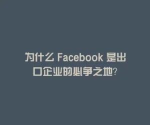 为什么 Facebook 是出口企业的必争之地？