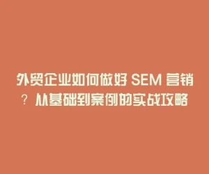 外贸企业如何做好 SEM 营销？从基础到案例的实战攻略