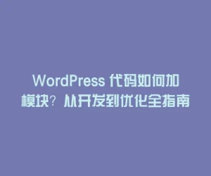 WordPress 代码如何加模块？从开发到优化全指南