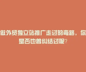 做外贸独立站推广走过的弯路，你是否也曾纠结过呢？