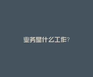 业务是什么工作？
