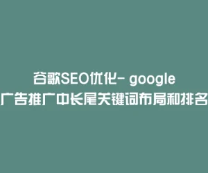 谷歌SEO优化- google广告推广中长尾关键词布局和排名优化